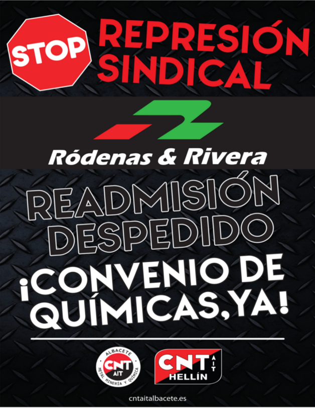 [Sindical] Semana de Lucha contra Rodenas y Rivera SA del 5 al 11 de Junio de 2023 en solidaridad con el trabajador despedido de la CNT-AIT